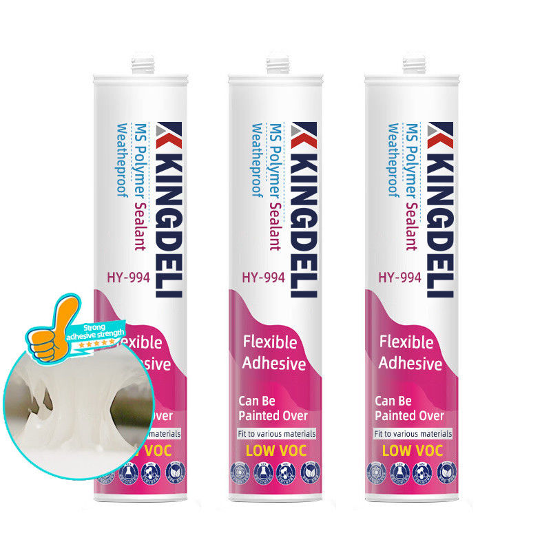 Color blanco sellador adhesivo a base de polímero MS de bajo olor resistente a la intemperie